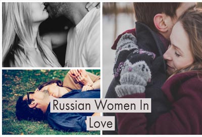 A collage of russian women in love