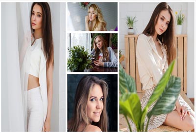 A collage of pictures of beautiful Russian women
